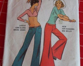 This was the "quint essential" , Hip-hugger Jeans pattern. My sophomore year I made most of my school clothes. I love-love-loved this pattern!! Pants Sewing Pattern, Simplicity Sewing, Wide Jeans, Bell Bottom Pants, Simplicity Sewing Patterns, Simplicity Patterns, Bell Bottom, Pants Pattern, Vintage Sewing Patterns