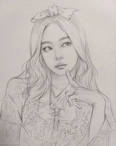 Blackpink Sketch Pencil, Blackpink Art Sketch, Jennie Sketch, Jennie Drawing, Blackpink Drawing, Girl Drawing Easy, Girl Drawing Sketches, Celebrity Drawings, Beauty Art Drawings