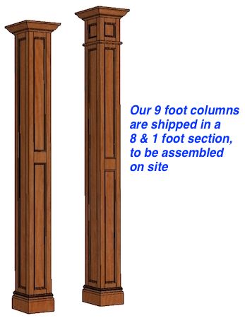 Stain Grade Columns - Square Wood Columns I Elite Trimworks Panel Wainscoting, Craftsman Style Interiors, Columns Decor, Front Porch Columns, Lake Kitchen, Interior Makeover, Craftsman Fireplace, Stair Ideas, Architectural Orders