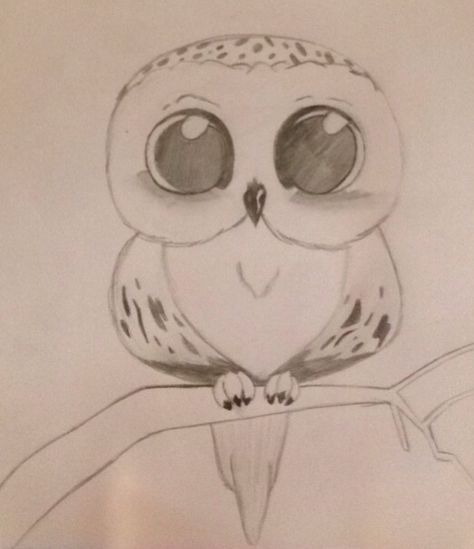 A Cute #Edwige #disegni #drawings Hedwig Drawing Easy, How To Draw Harry Potter, Hedwig Drawing, Edwige Harry Potter, Owl Drawing Simple, Cute Owl Drawing, Easy Cartoon Characters, Owl Drawings, Owl Sketch