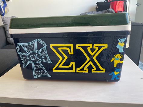 Frat Cooler Sigma Chi, Sigma Chi Frat Cooler, Sigma Chi Cooler, Nola Cooler, Frat Formal, Formal Cooler Ideas, Formal Cooler, Fraternity Coolers, Cooler Ideas