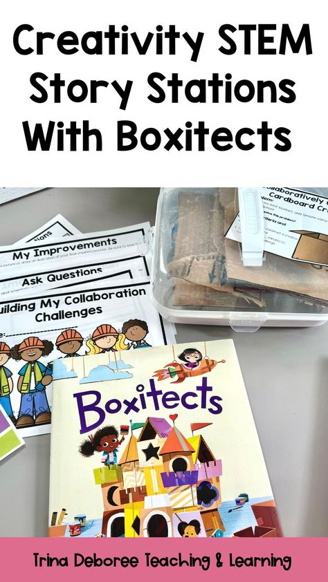 Boxitects by Kim Smith is the perfect tool to focus on creativity. This Makerspace STEM Story Station resource is filled with 1 Creativity STEM activity focusing on 1 book with creativity as the key theme. Your students will work through the Engineering Design Process and think critically! A creativity poster is included. Boxitects Activities, Stem Engineering Activities, Makerspace Design, Creativity Poster, Engineering Design Challenge, Literacy Week, Think Sheets, Collaborative Classroom, Kim Smith