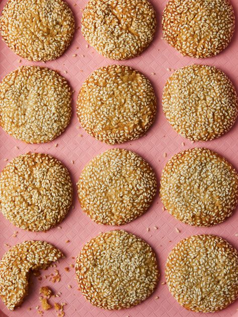 Sesame Honey Cookies Cookie Box Recipes, Nigella Recipes, Guest Recipes, Sesame Cookies, Tahini Cookies, Drop Cookie, Cake Biscuit, Biscuits And Cookies, Honey Sesame