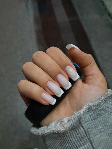 Nike Nails, Gel Nails French, Milky Nails, Manicure Nail Designs, French Manicure Nails, Simple Gel Nails, Casual Nails, Blush Nails, Glow Nails