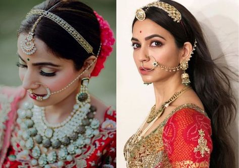 Hairband Maang Tikkas That We Are Loving Off Late! Headband Maang Tikka, Sheesh Patti Hairstyles, Maang Tikka Bridal, Haldi Dress Ideas, Brides Jewellery, Maang Tikka Design, Tikka Designs, Rose Bun, Haldi Dress