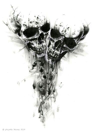 Tatoo 3d, Skull Rose Tattoos, Skull Art Tattoo, Abstract Tattoo Designs, Skull Sleeve Tattoos, Skull Art Drawing, Skulls Drawing, Sketch Tattoo, Dark Art Tattoo