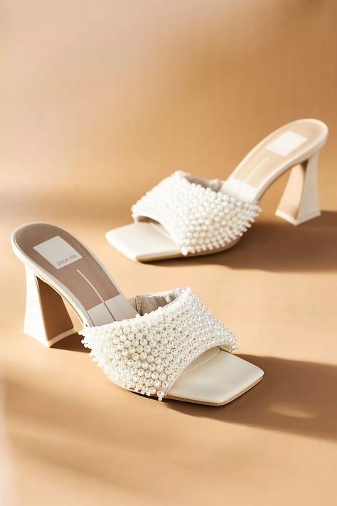 Dolce Vita Nandy Pearl Heels | Anthropologie Pearl Heels, Pearl Wedding Shoes, Raffia Sandals, Western Style Boots, Candles For Sale, Dream Wedding Ideas Dresses, Metallic Heels, Shoes Heels Wedges, Match Making