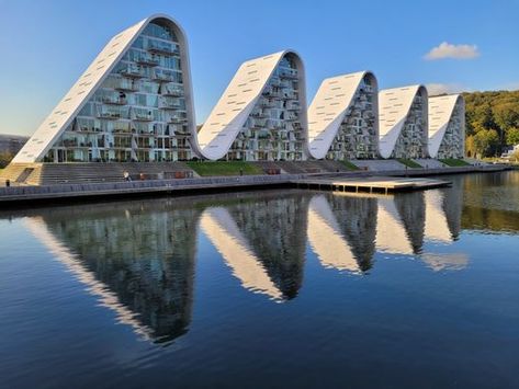 Vejle Denmark, Denmark Vacation, Vejle, Atlas Obscura, Arctic Circle, The Wave, Residential Building, Luxury Apartments, Amazing Architecture