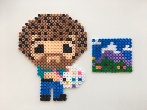 Bob Ross Perler Bead Patterns, Bob Ross Perler Beads, Melt Beads, Hamma Beads Ideas, Easy Perler Bead Patterns, Melty Bead Patterns, Perler Ideas, Easy Perler Beads Ideas, 3d Perler Bead