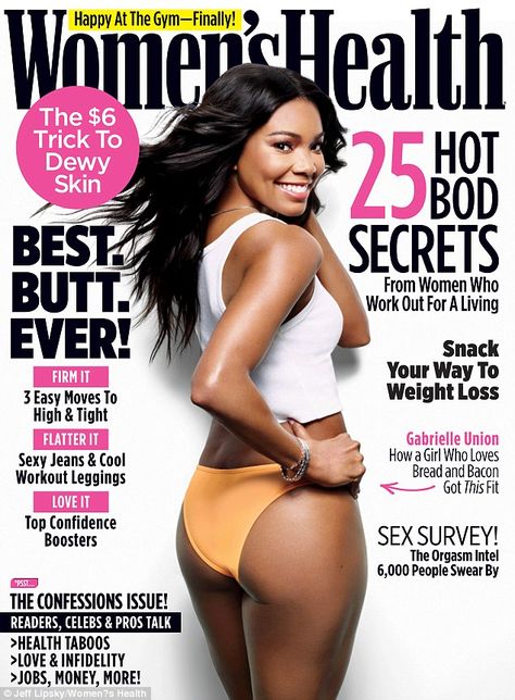 Stunning: She showcased her toned physique in a skimpy white swimsuit, inside the magazine Target Workout, Meagan Good, Womens Health Magazine, Practical Fashion, Gabrielle Union, Fashion And Beauty Tips, Dewy Skin, Fitness Advice, Health Magazine