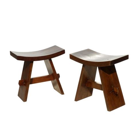 Japanese Stool Design, Interesting Table Design, Cnc Chair, Japanese Bench, Japanese Furniture Design, Interior 2024, Short Stool, Interesting Furniture, Wood Stools