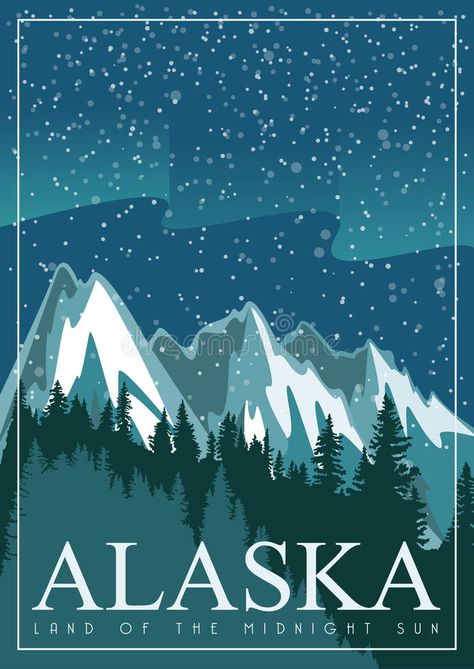 Alaska Wallpaper, Scrapbooking Alaska, Travel Banner, Wallpaper Background Design, Snow Landscape, Cool Wall Decor, Postcard Art, American Travel, Alaska Travel