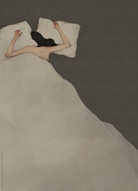 Sleeping Woman In Bed, Woman Sleeping In Bed, Blanket Illustration, Bed Top View, Sleeping Woman, Woman Sleeping, 3d Wallpaper Cute, Sleeping Women, Art Assignments