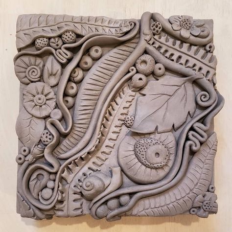 Coiled Pottery, Ceramic Wall Sculpture, Ceramic Tile Art, Coil Pottery, Sculpture Art Clay, Ceramic Texture, Clay Wall Art, Pottery Handbuilding, Carving Patterns