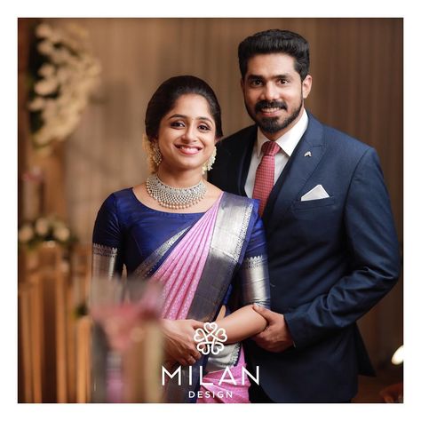 Milan Design on Instagram: “Our beautiful bride Jesteena looks fabulous in this exquisite light pink Kanchipuram silk saree by @milandesignkochi ! crafted in with…” Milan Design Sarees, Reception Saree For Bride, Christian Bridal Saree, Engagement Dress For Bride, Engagement Saree, Reception Outfits, Reception Saree, Kerala Wedding Photography, Bride Attire