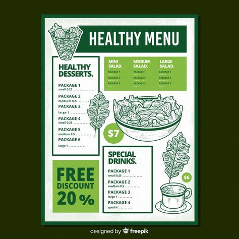 Salad Menu Restaurant, Healthy Menu Design, Salad Menu Design, Salad Template, Salad Logo, Salad Shop, Healthy Design, Simple Restaurant, Salad Menu