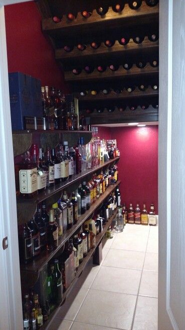 Wine rack, liquor bar under the stair closet Liquor Closet, Under The Stairs Pantry, Ideas Under The Stairs, Closet Wine Cellar, Wine Cellar Closet, Bar Closet, Stairs Pantry, Under Stairs Wine Cellar, Stairs Closet