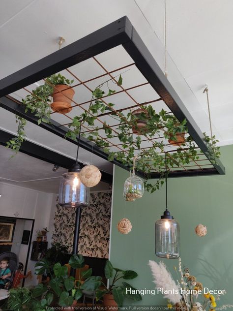 Hanging plant pots-hanging plant holder hanging plant shelf Hanging Plants Ideas, Plants Ideas, Garden Decor Ideas, Cabinets Diy, Decorating Ideas On A Budget, Deck Decorating Ideas, Deck Decorating Ideas On A Budget, Backyard Lighting, Coffee Shop Decor