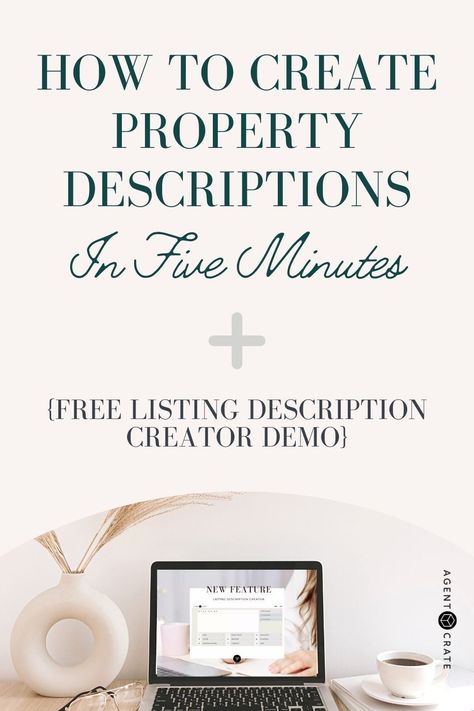 We’ve all been there. Stuck staring at the screen, ready to publish a listing to MLS, but just need to write the property description. How do you make sure your property descriptions are going to capture the attention of buyers, while still being accurate and helpful? Here are a few tips to writing an effective property description (and a big announcement at the end of this article about a special tool we created to help you do so in minutes) #realestatelistingdescriptions #agentcrate Real Estate Marketing Gifts, Real Estate Marketing Postcards, Real Estate Marketing Quotes, Real Estate Business Plan, Real Estate Marketing Design, Marketing Gift, Real Estate Ads, Lead Generation Real Estate, Descriptive Words