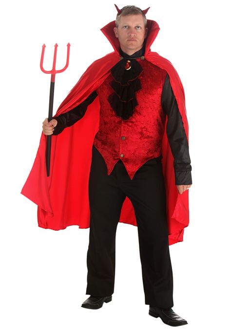 Attached Sleeves, Halloween Costume Suit, Devil Halloween, Plus Size Halloween Costume, Devil Costume, Black Costume, Scary Costumes, Red Vest, Wings Costume