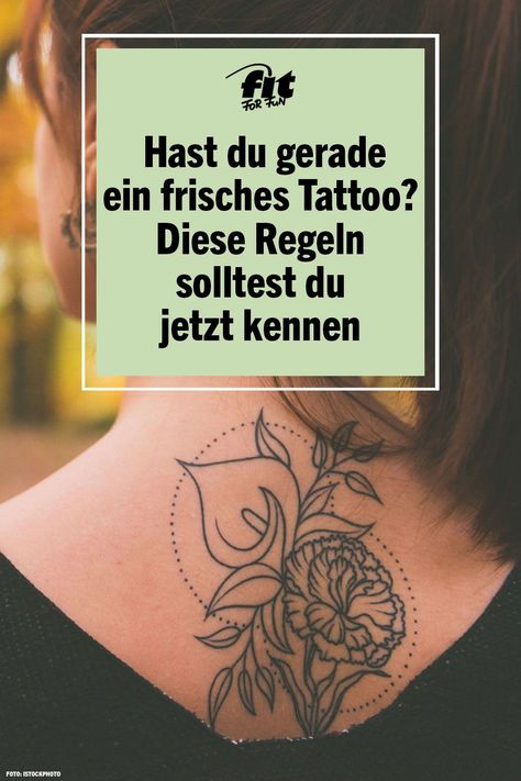 Hast du dir gerade ein frisches Tattoo stechen lassen? Damit du langfristig etwas von deinem Tattoo hast und keine bösen Narben etc. entstehen, solltest du diese Regeln rund um ein neues, frisches Tattoo kennen. Denn: Tattoo-Pflege ist das A & O! Fitness Challenge, Tattoo Quotes, Tattoos, Beauty, Quick Saves