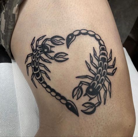 Twin Scorpion Tattoo, Scorpio Pisces Tattoo, Matching Scorpio Tattoos, Double Scorpion Tattoo, Scorpion Tattoo Patchwork, Scorpio Heart Tattoo, Two Scorpions Heart Tattoo, Scorpion Holding Heart Tattoo, Scorpion Heart Tattoo