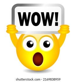 Wow surprised emoji vector cartoon on white background Excited Emoticon, Excited Emoji, Wow Emoji, Scared Emoji, Surprised Emoji, Facebook Button, Cartoon Bubbles, Emoticon Faces, Emoji Characters