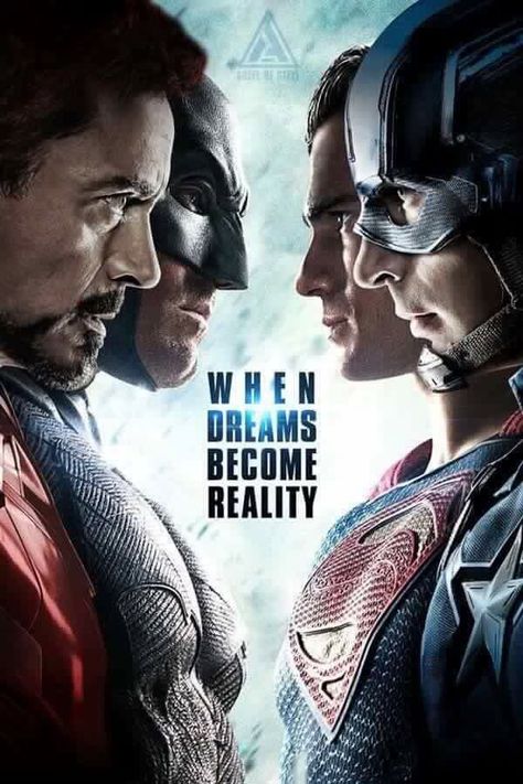 Epic !!! Batman V Superman: Dawn of Justice Captain America: Civil War Batman Superman Captain Americana Iron Man. Dc Comics Vs Marvel, Marvel And Dc Crossover, Superman Pictures, Marvel Vs Dc, Batman V, Batman Vs Superman, Batman Vs, Marvel Vs, Comic Movies