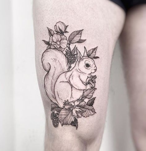 Squirrel Tattoo, M Tattoos, Saved Tattoo, Full Body Tattoo, Tattoo Shows, Tattoo Project, Time Tattoos, Tattoo Designs For Women, Tattoo Design Drawings