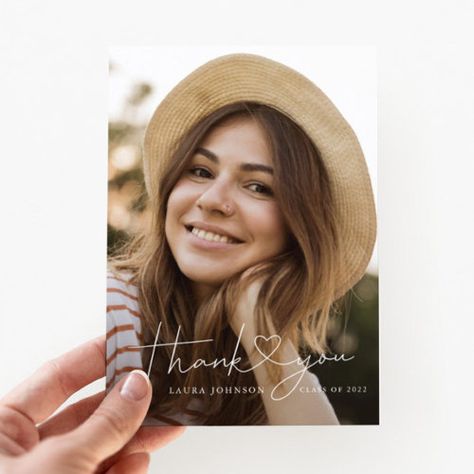 Minimalist Graduation Thank You Heart Photo Card #zazzle #weddinginvitations #birthdayinvitations #babyshowerinvitations #zazzleinvitations #monogram #businesscards #graduation #homedecor Graduate Photo, Graduation Thank You Cards, Narnia Books, Heart Card, Heart Photo, Photo Postcard, Graduation Cards, Graduation Announcements, Heart Cards