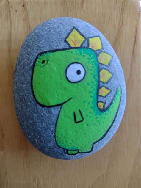 Painted Rocks Dinosaur, Dinosaur Rock Painting Ideas, Dinosaur Painted Rocks Ideas, Dinosaur Rock Painting, Dinosaur Rock, Painting Rocks Ideas, Story Stones, Halloween 3, Painted Rocks Craft