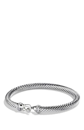 David Yurman bracelet sizes are based on actual wrist sizes. A Small is 5.125-5.5" ... not inexpensive, but a nice option. David Yurman 'Cable Buckle' Bracelet with Diamonds available at #Nordstrom Luxury Wishlist, Bracelet With Diamonds, David Yurman Bracelet, Cable Bracelets, David Yurman Jewelry, Buckle Bracelet, Diamond Bracelets, David Yurman, Silver Diamonds