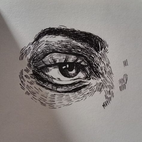 Cross Hatching Eye Drawing, Cross Hatching Practice, Hatching Drawing Sketches Easy, Crosshatching Drawing Easy, Cross Hatching Sketches, Sketch Cross Hatching, Cross Hatching Portrait, Hatching Practice, Hatching Drawing Sketches