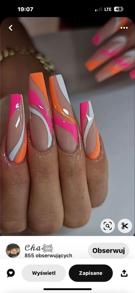 Trendy Summer Nails 2023, Trendy Summer Nails, Orange Nail, Summer Nails 2023, Sassy Nails, Fancy Nails Designs, Stylish Nails Designs, Vibrant Nails, Dope Nail Designs