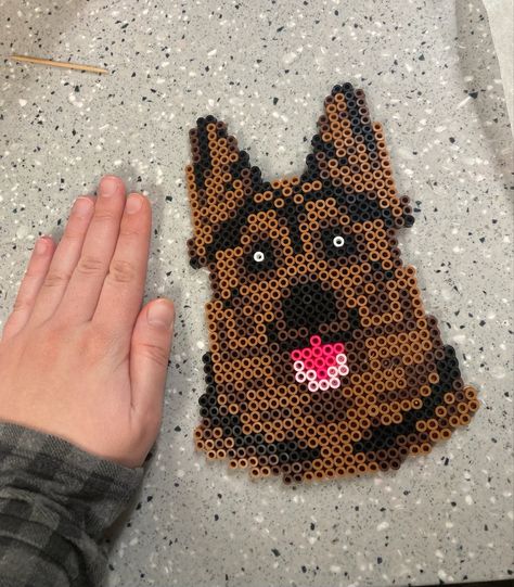 German Shepherd Perler Beads, Diy Perler Bead Crafts, Diy Perler Beads, Bead Pattern, Perler Bead Patterns, Perler Bead, Hama Beads, Perler Beads, Bead Crafts