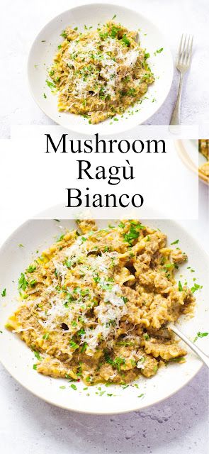 Mushroom Ragù Bianco (White Bolognese) |Euphoric Vegan Vegan Mushroom Ragu, White Ragu, White Bolognese, Ragu Bianco, Mushroom Bolognese, Mushroom Ragu, Vegan Pasta Dish, Dried Mushrooms, Vegan Pasta