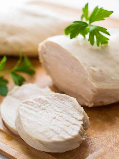 How To Make Perfectly Poached Chicken Breasts - Garlic & Zest Boiled Chicken Breast Recipes, Tender Chicken Breast Recipes, Baked Chicken And Mushrooms, Boiled Chicken Breast, Biggest Chicken, Grain Bowls, Easy Chicken Breast, Chicken Breast Recipes Easy, Boiled Chicken