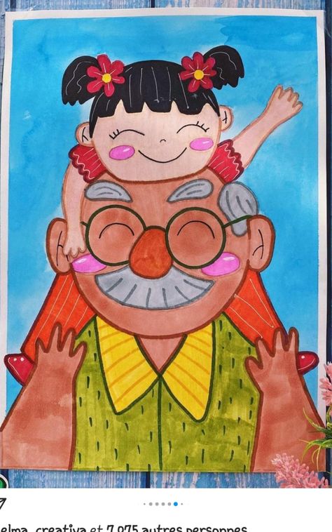 Drawing Exam Ideas, Drawing Cartoon Characters Sketches, Hulk Coloring Pages, Happy Grandparents Day, Kids Canvas Art, Easy Art For Kids, Kids Art Class, Kids Canvas