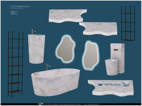 The Sims Resource - ECO bathroom Pt.I Bathroom Stuff Sims 4, Sims 4 Hand Cc, Sims 4 Cc Bath Rugs, Ts4 Sink Cc, The Sims 4 Cc Bathroom Decor, Sims 4 Tub Cc, Sims 4 Cc Trash Can, Sims4 Bathroom Cc, Ts4 Cc Bathroom