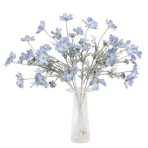 PRICES MAY VARY. Premium Material - Artificial babys breath flowers made of high plastic and soft non-woven cloth, soft feeling, the flower heads are very firm and do not fall off easily,bendable, durable for long time use. Package & Size - Each Package contains 2 Pcs of artificial babys breath bouquet. Flower length about 23.6 inch / 60 cm , Total about 6 pcs flowers. (Not Include Vase) Easy to Care and Adjustable - These artificial baby breath flowers do not need water, sunshine and fertilizer Dusty Blue Shower Decorations, Blue And Yellow Wedding Flowers, Silk Flower Arrangements Wedding, Floral Table Centerpieces, Party Interior, Quince Party, Pale Blue Flowers, Flower Arrangements Wedding, Table Centerpieces For Home