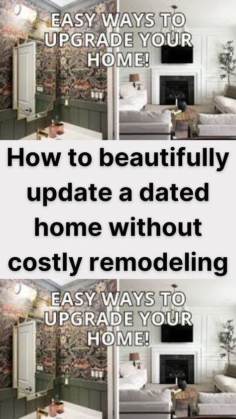 You don't have to spend thousands to make your outdated home look refreshed and "new"!  Updating a dated home doesn’t necessarily require a costly remodel.  Often, small changes can have a significant impact.  When I first moved into my home, it looked outdated, but I managed to transform it without major renovations. Old Home Design Ideas, How To Update An Old House, Traditional Home Renovation, Remodeling Older Homes, Updating Historic Home, How To Update A Dated Home Without Remodeling, Renovated Colonial Homes, 1988 Home Remodel, Unique Details In Home