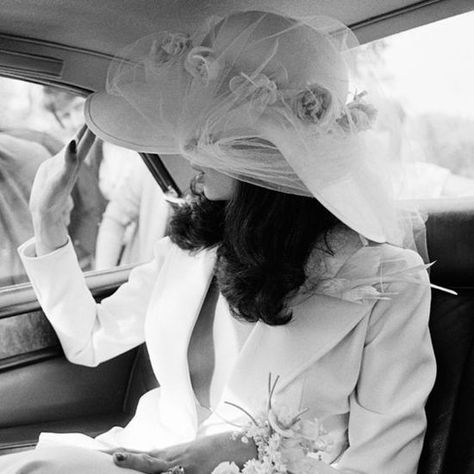 Bianca Jagger Wedding, Iconic Brides, Art Vandelay, Designer Things, Bohemian Weddings, Vintage Car Wedding, Moves Like Jagger, Bianca Jagger, Retro Inspiration