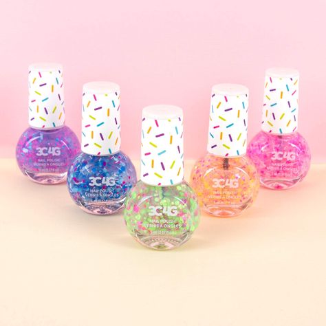 Confetti Nail Polish, Nail Polish For Kids, Mini Manicure, Tinkerbell Birthday, Kids Nail Polish, Dark Nail Polish, Water Based Nail Polish, Cute Nail Polish, Neon Nail Polish