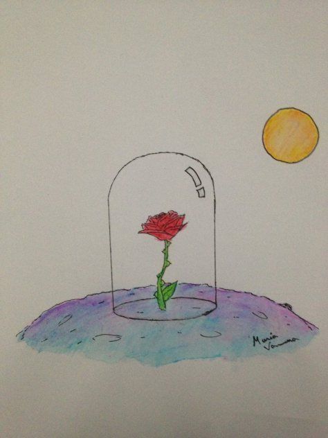 the_rose_from__the_little_prince__by_tinynerdgirl-d6n2xqc Little Prince Rose, The Little Prince Illustration, Prince Drawing, Little Prince Tattoo, Prince Tattoos, Pencil Sketches Easy, Tattoo Rose, Prince Art, Music Drawings