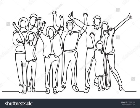 continuous line drawing of happy big family cheering #Ad , #ad, #drawing#line#continuous#happy Happy Family Drawing Sketch, Big Family Drawing, Happy Big Family, Ad Drawing, Funny Business Cards, Family Sketch, Drawing Happy, Line Animation, Line Art Drawing