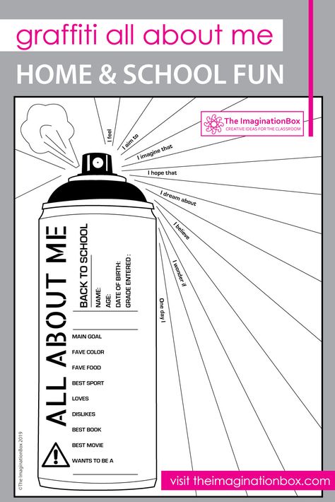 Year 6 To 7 Transition Activities, First Class Ideas Teachers, Graffiti Bulletin Board Ideas, First Lesson Activities Back To School, Art Starter Activities, All About Me Middle School Printable, All About Me Back To School, 6th Class Art Ideas, Meet The Art Teacher