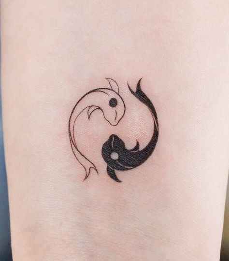 Koi Fish Tattoo Semi Colon, Fish Infinity Tattoo, Yin Yang Semicolon Tattoo, Moon Pisces Tattoo, Avatar Ying Yang Fish Tattoo, Ying And Yang Fish Tattoo, Yin And Yang Fish Tattoo, Koi Ying Yang Tattoo, Yin And Yang Koi Fish Tattoo