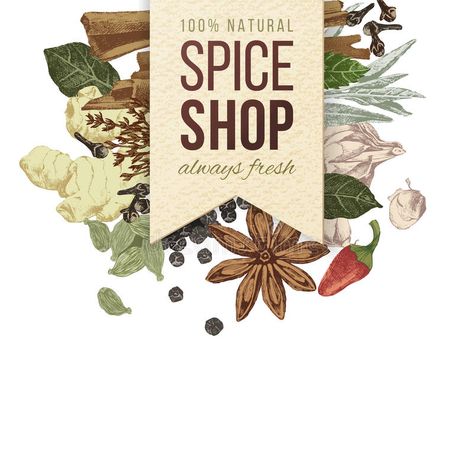 Spice shop paper emblem with different spices vector illustration Spices Vector, Spices Photography, Food Logo Design Inspiration, Mughal Art Paintings, Buddha Art Drawing, Packaging Ideas Business, Spice Shop, Food Logo Design, Shop Logo Design