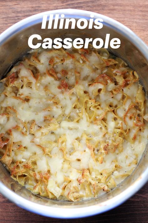 Illinois Casserole--baked egg noodle casserole with a creamy cottage cheese and sour cream sauce made in your Instant Pot. Egg Noodle Slow Cooker Recipes, Egg Noodle Casserole, Vegetable Casserole Recipes, Instant Food, Noodle Casserole Recipes, Spring Food, Baked Egg, Sour Cream Sauce, Beef Casserole Recipes