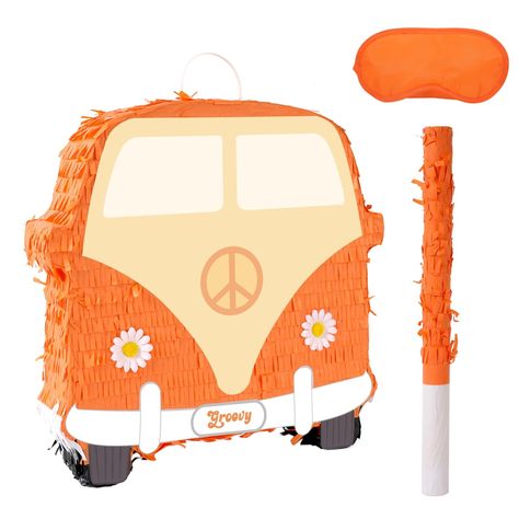 PRICES MAY VARY. Unique and eye-catching design: Our Hippie Van Pinata is a must-have for any groovy party or retro-themed event with its vibrant colors and iconic hippie van shape. High-quality construction: Made from durable materials, this pinata can withstand even the most enthusiastic hitters, ensuring hours of fun-filled celebration. Size: With dimensions of 13 inches, this pinata is the perfect size to fit in any space, delighting kids and adults alike. Easy to fill and hang: Our pinata f Hippie Theme Party Amazon.com, Two Groovy Party Table, Boho Rainbow Birthday Party Games, 2 Groovy Birthday Party Games, Flower Power 2nd Birthday, Groovy Pinata, Game Decorations, Coachella Birthday, Hippie Birthday Party